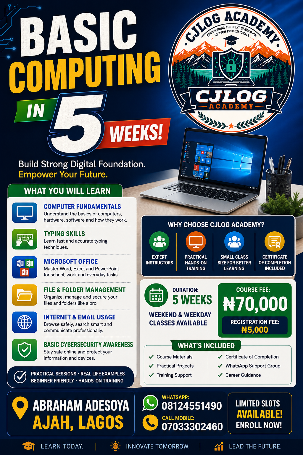 Basic Computing in 5 Weeks flyer